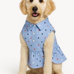 Top Paw Blue Star Dog Dress Large – Americana Patriotic Stars 4th of July